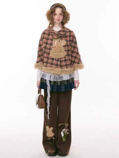 Multi-Plaid Deconstruction Splicing Double-Layer Lace Wandering Fart Curtain【s0000015305】