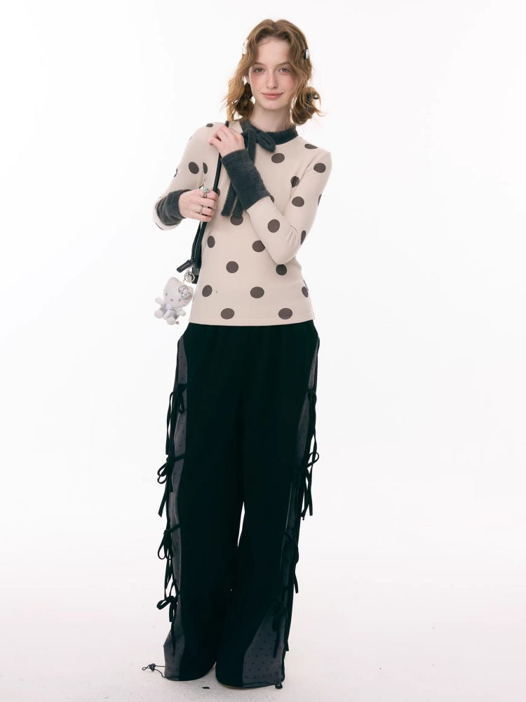 Bow Polka Dot Casual Trouser【s0000015306】