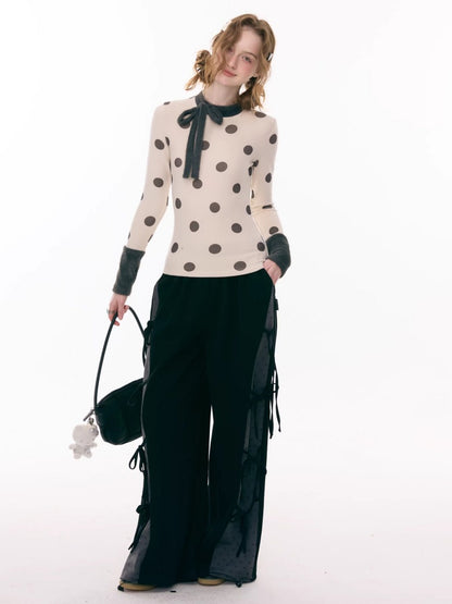 Bow Polka Dot Casual Trouser【s0000015306】