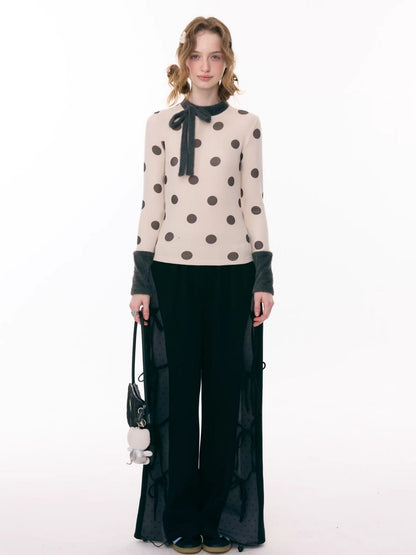 Bow Polka Dot Casual Trouser【s0000015306】