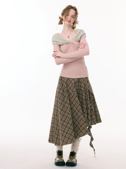 Star Polka Dot Slim Long Sleeve T-Shirt Knitted Top【s0000015309】