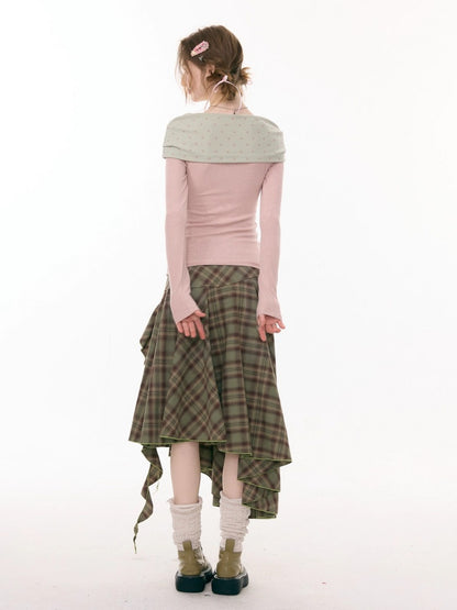 Star Polka Dot Slim Long Sleeve T-Shirt Knitted Top【s0000015309】