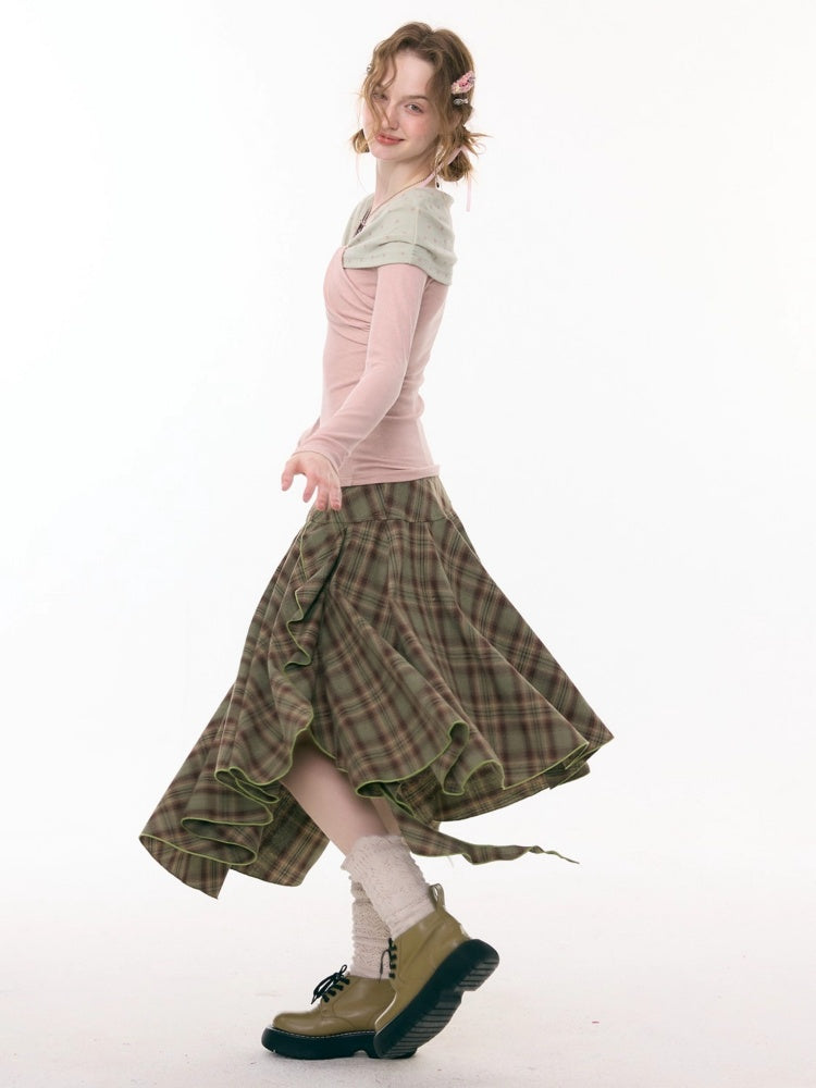 Star Polka Dot Slim Long Sleeve T-Shirt Knitted Top【s0000015309】