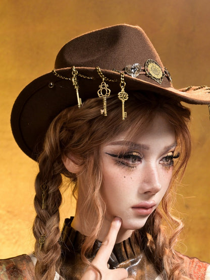 Keychain Big Head Western Cowboy Hat【s0000015310】