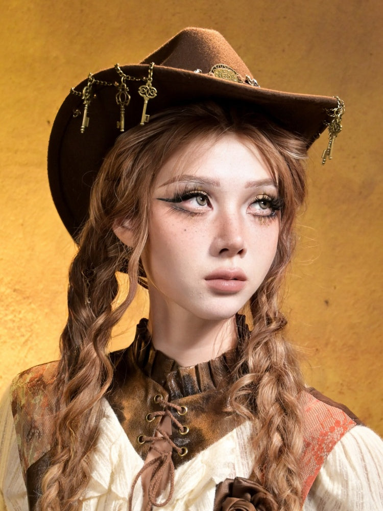 Keychain Big Head Western Cowboy Hat【s0000015310】
