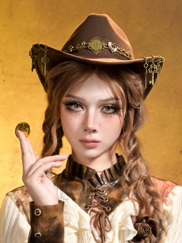 Keychain Big Head Western Cowboy Hat【s0000015310】