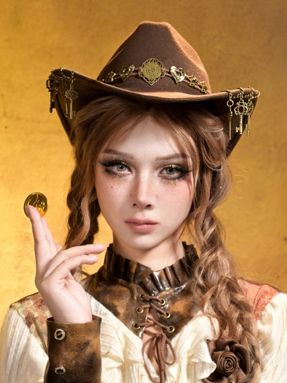 Keychain Big Head Western Cowboy Hat【s0000015310】