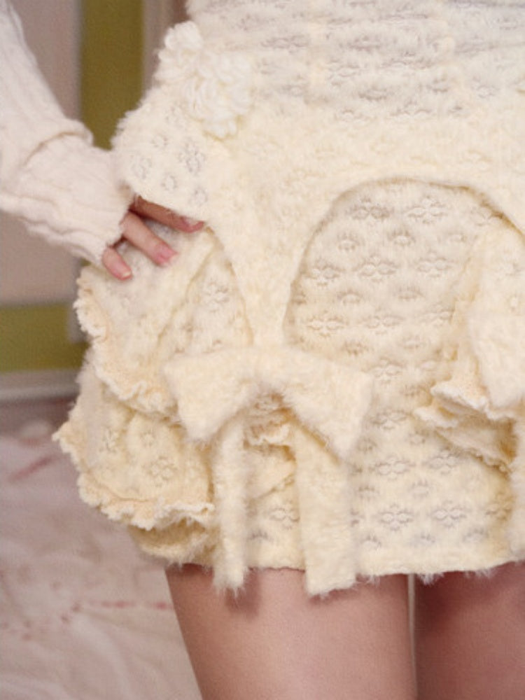Knit Yarn Lace Suspender Bandeau Base Corset【s0000015318】