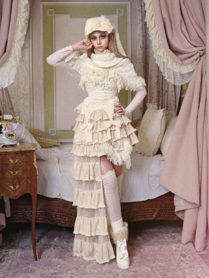 Knit Yarn Lace Suspender Bandeau Base Corset【s0000015318】