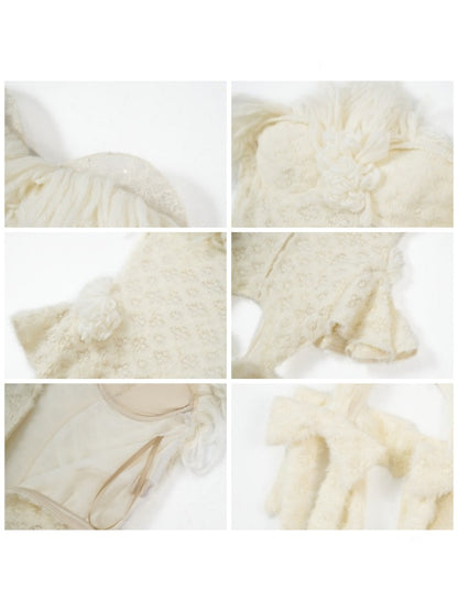 Knit Yarn Lace Suspender Bandeau Base Corset【s0000015318】