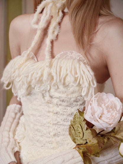 Knit Yarn Lace Suspender Bandeau Base Corset【s0000015318】