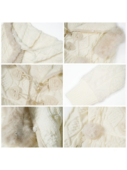 Thickened Warm Twist Knit Cardigan Hooded Jacket【s0000015320】
