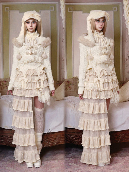 Thickened Warm Twist Knit Cardigan Hooded Jacket【s0000015320】