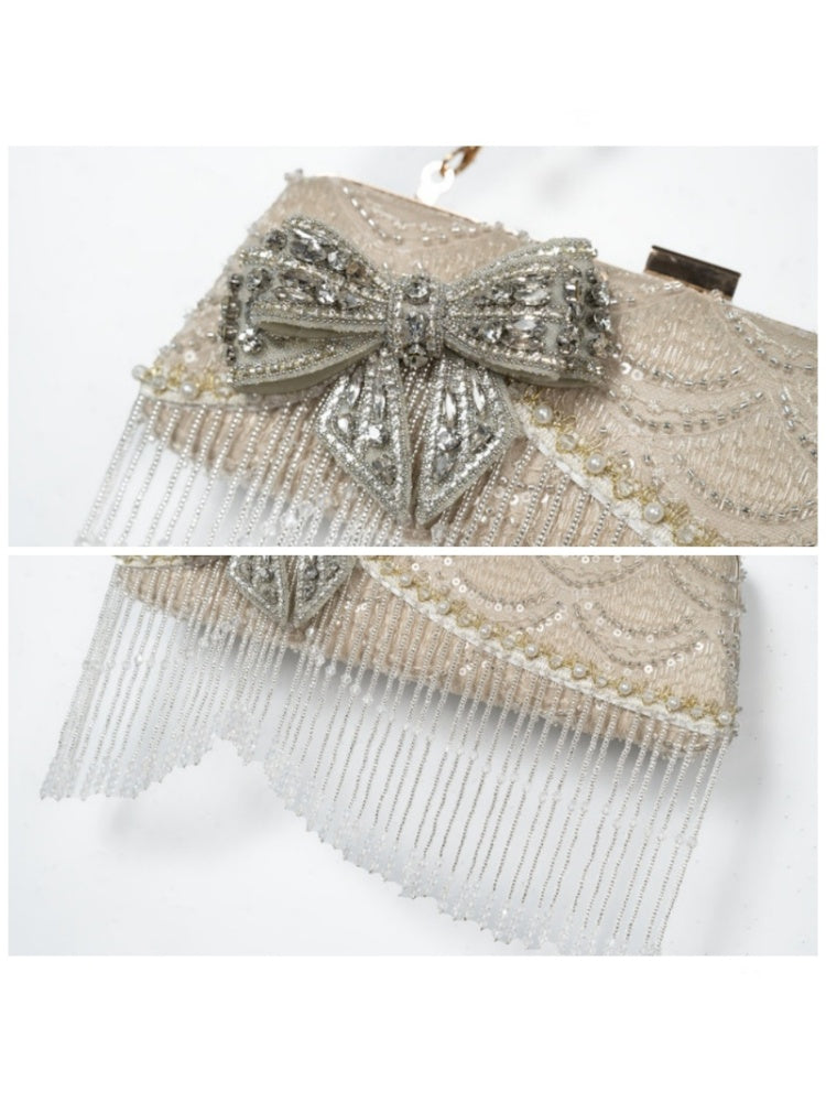 Heavy Industry Flash Diamond Bow Clutch Dinner Bag【s0000015323】