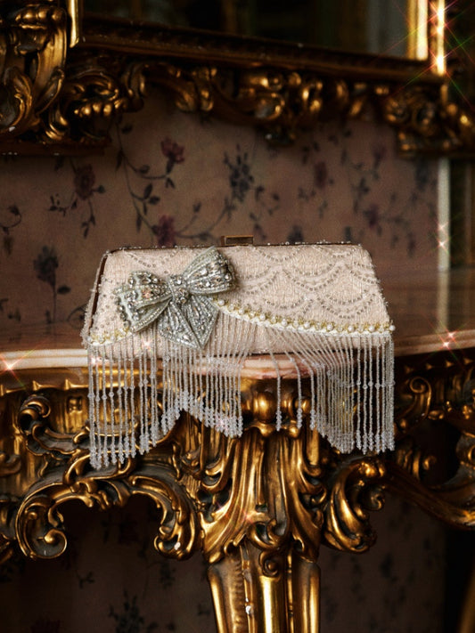 Heavy Industry Flash Diamond Bow Clutch Dinner Bag【s0000015323】