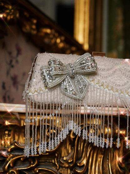 Heavy Industry Flash Diamond Bow Clutch Dinner Bag【s0000015323】