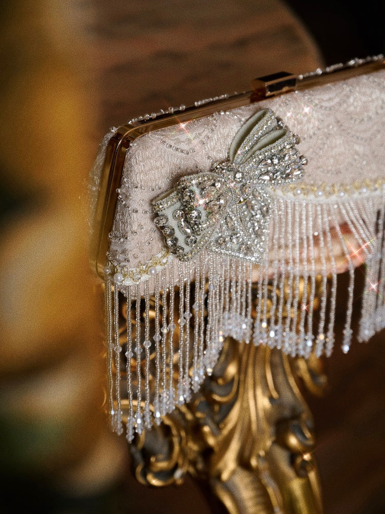 Heavy Industry Flash Diamond Bow Clutch Dinner Bag【s0000015323】