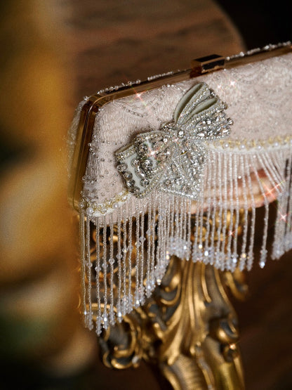 Heavy Industry Flash Diamond Bow Clutch Dinner Bag【s0000015323】