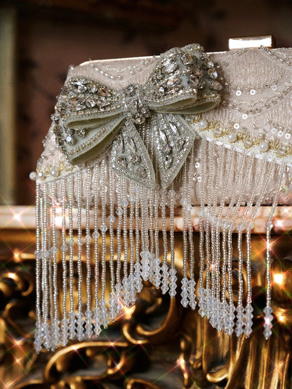 Heavy Industry Flash Diamond Bow Clutch Dinner Bag【s0000015323】