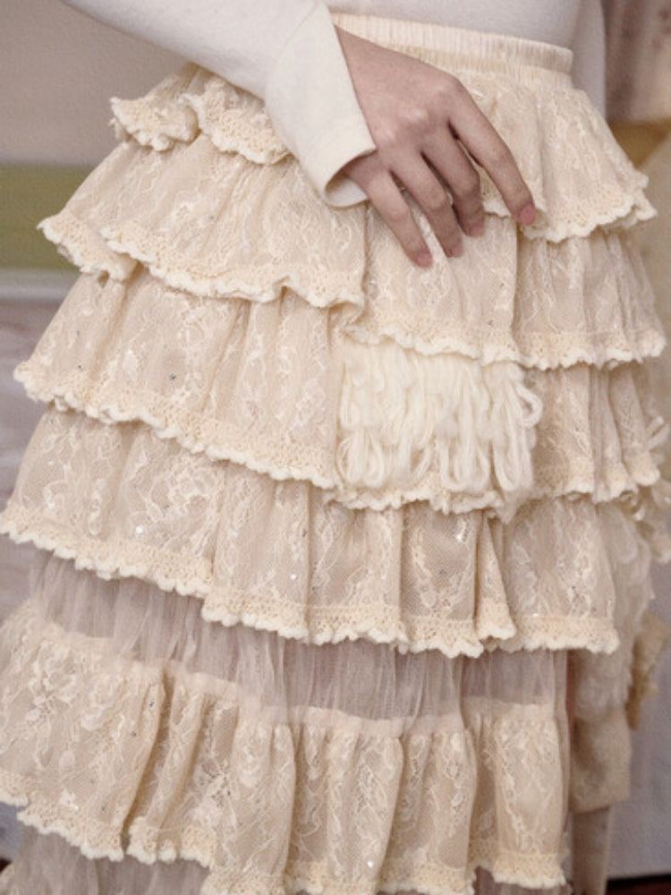 Lace Cake Irregular Multi-Layer Dress Skirt【s0000015325】