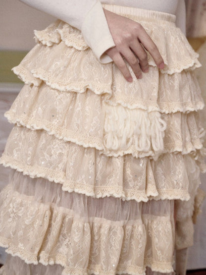 Lace Cake Irregular Multi-Layer Dress Skirt【s0000015325】