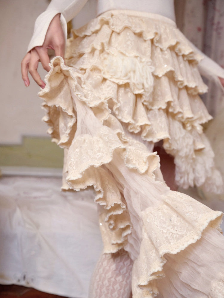 Lace Cake Irregular Multi-Layer Dress Skirt【s0000015325】