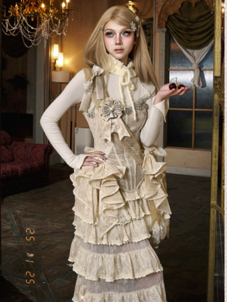 Glitter Diamond Fishbone Dinner Corset Dress【s0000015327】