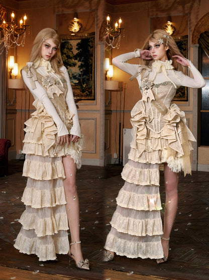 Glitter Diamond Fishbone Dinner Corset Dress【s0000015327】