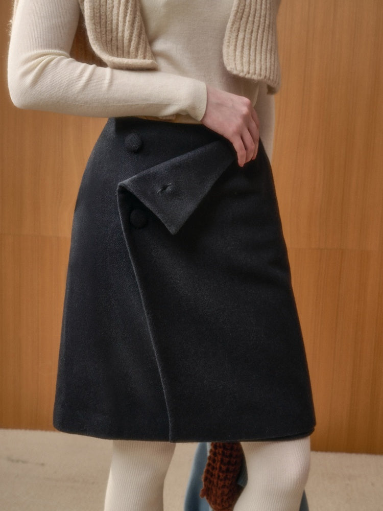 Wool Comfortable Fluffy Elegant Simple Textured Glutinous Warm Skirt【s0000015329】