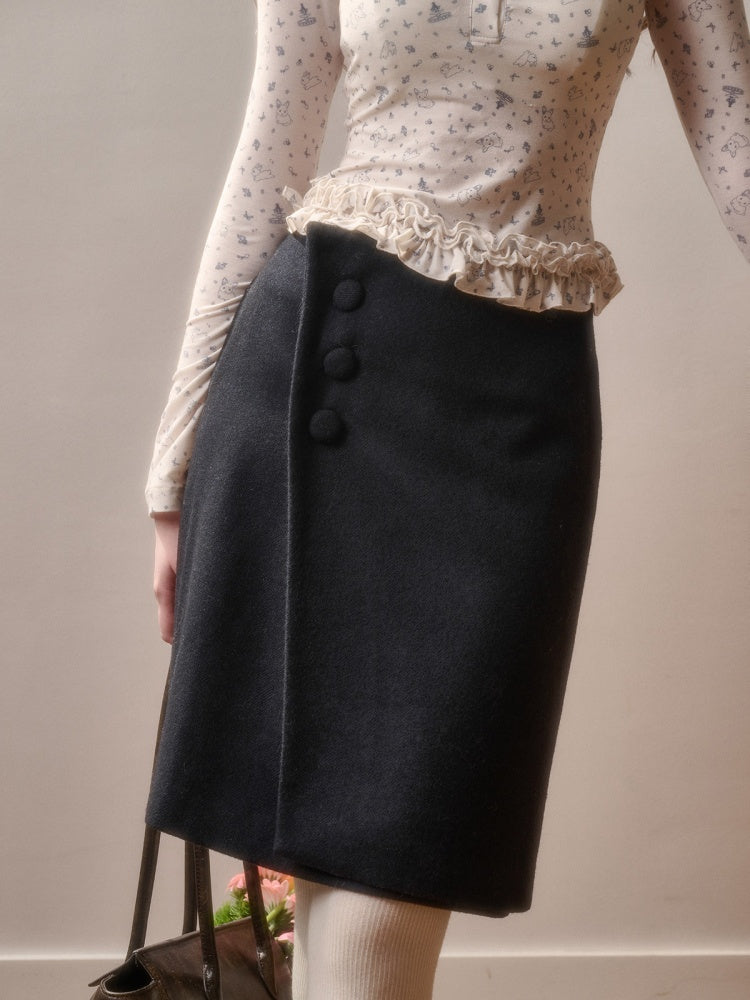 Wool Comfortable Fluffy Elegant Simple Textured Glutinous Warm Skirt【s0000015329】