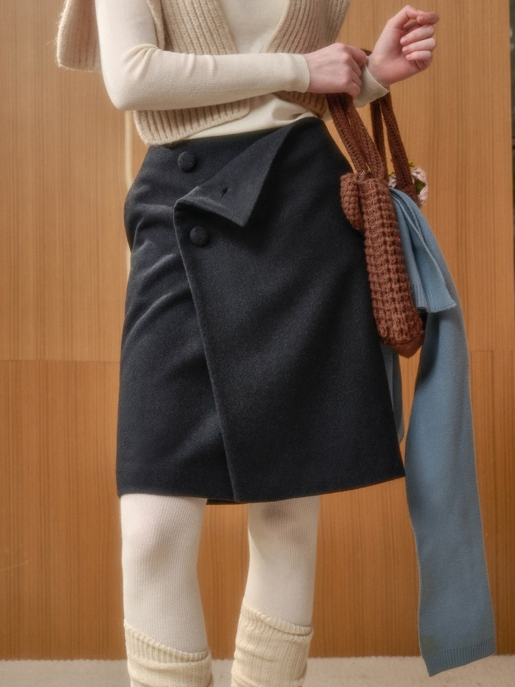 Wool Comfortable Fluffy Elegant Simple Textured Glutinous Warm Skirt【s0000015329】