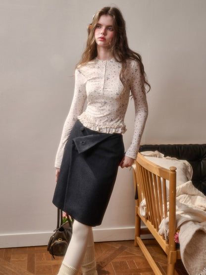 Wool Comfortable Fluffy Elegant Simple Textured Glutinous Warm Skirt【s0000015329】