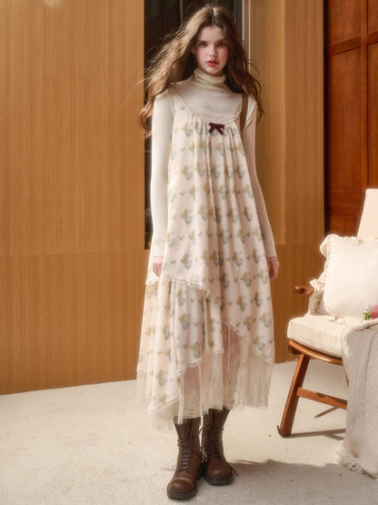 Light Skin Lace Fairy Skirt Elegant Irregular Sundress【s0000015330】