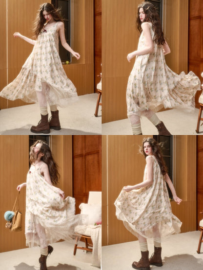 Light Skin Lace Fairy Skirt Elegant Irregular Sundress【s0000015330】