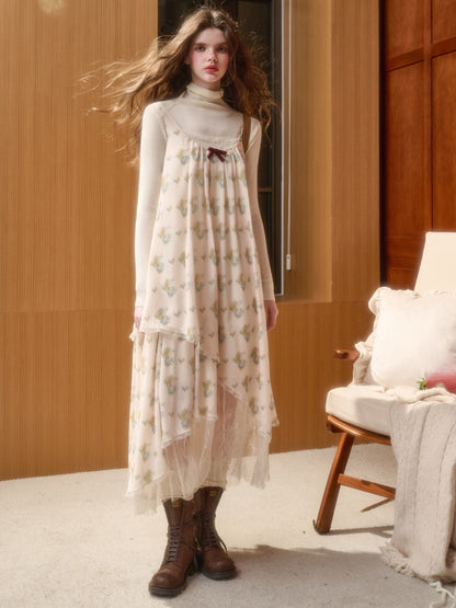 Light Skin Lace Fairy Skirt Elegant Irregular Sundress【s0000015330】