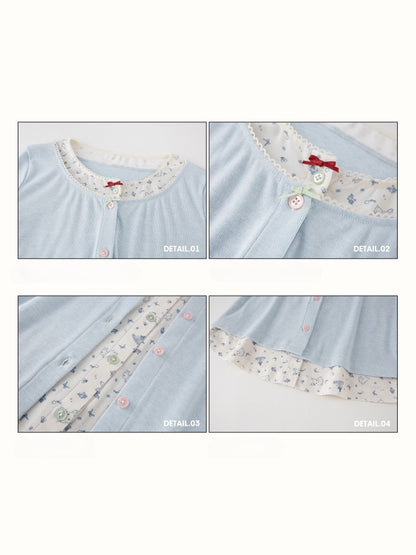 Fake Two Pieces Slim Original Printed Cardigan【s0000015332】