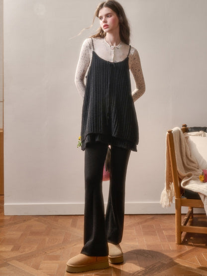 Wool Fluffy Comfortable Retro Elegant Lazy Doll Skirt Lace Dress Pants【s0000015337】