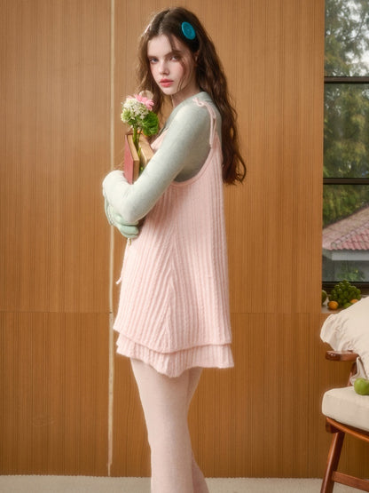 Wool Fluffy Comfortable Retro Elegant Lazy Doll Skirt Lace Dress Pants【s0000015337】