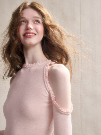 Baby Skin Handmade Crochet Lace Off-Shoulder Knit Dress【s0000015339】