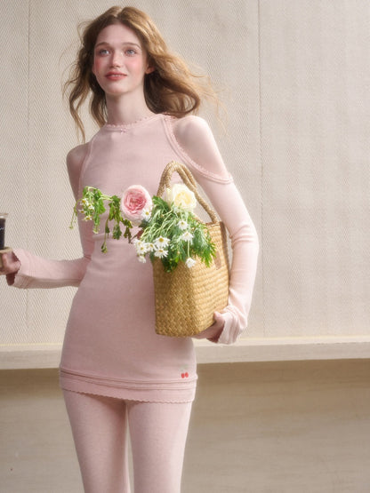 Baby Skin Handmade Crochet Lace Off-Shoulder Knit Dress【s0000015339】