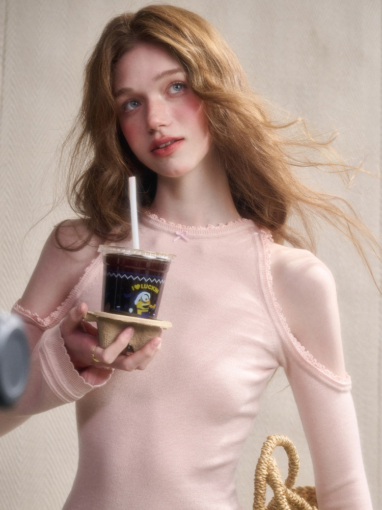 Baby Skin Handmade Crochet Lace Off-Shoulder Knit Dress【s0000015339】