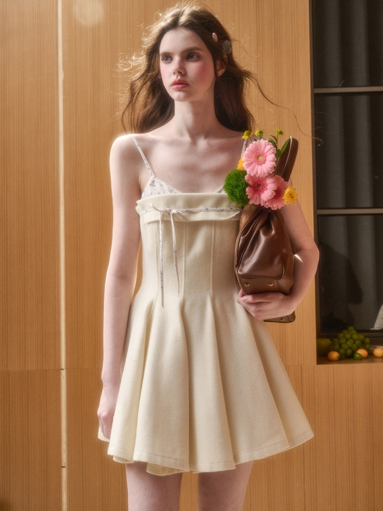 Wool Comfortable Puffy Suspender Dress【s0000015340】