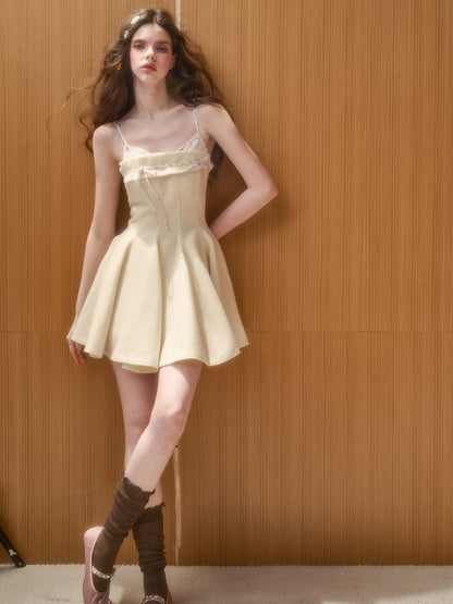 Wool Comfortable Puffy Suspender Dress【s0000015340】
