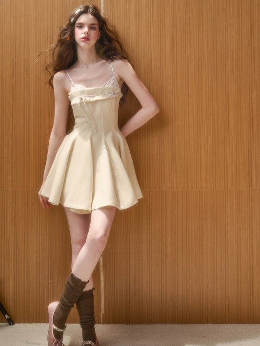Wool Comfortable Puffy Suspender Dress【s0000015340】