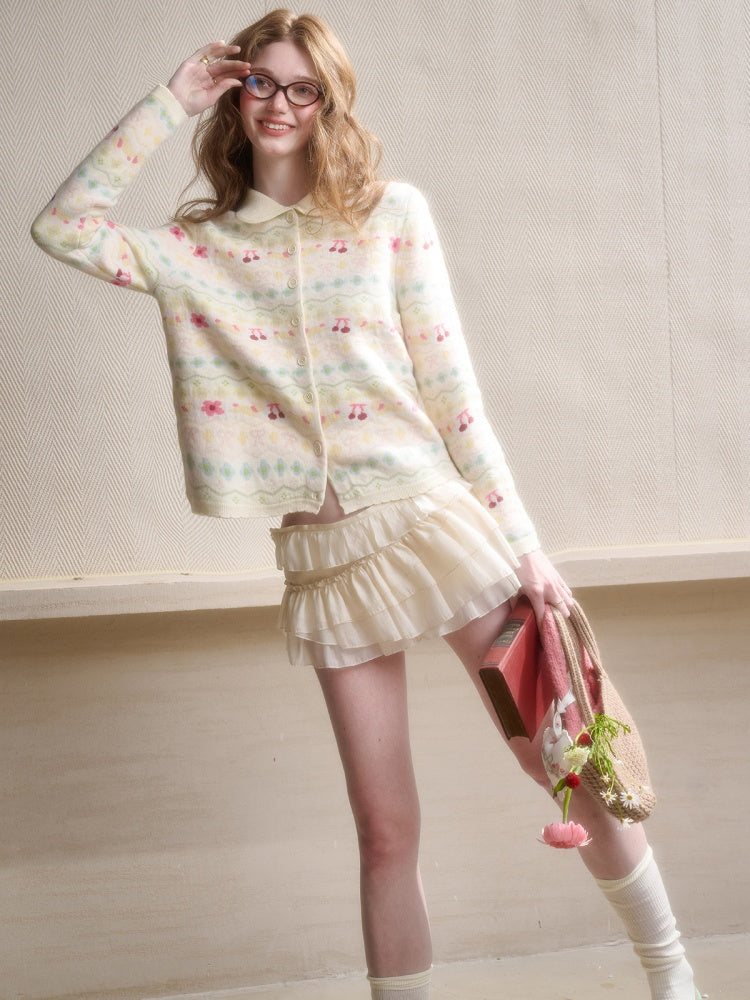 Rainbow Fair Isle Comfortable Warm Fabric Soft Jacket【s0000015341】