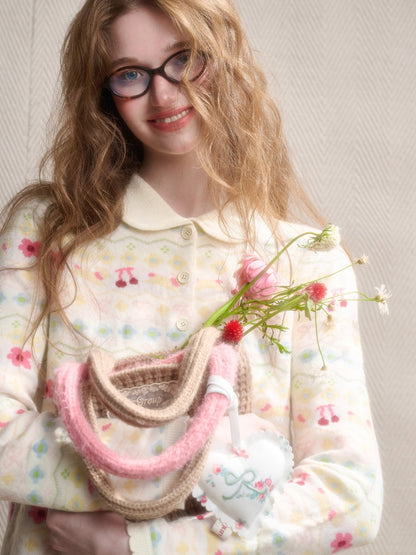 Rainbow Fair Isle Comfortable Warm Fabric Soft Jacket【s0000015341】