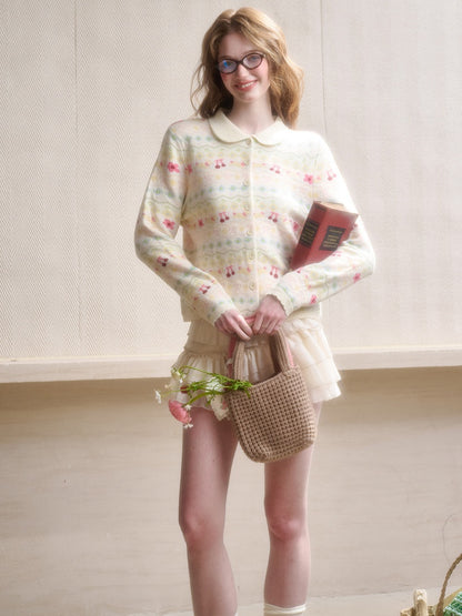 Rainbow Fair Isle Comfortable Warm Fabric Soft Jacket【s0000015341】