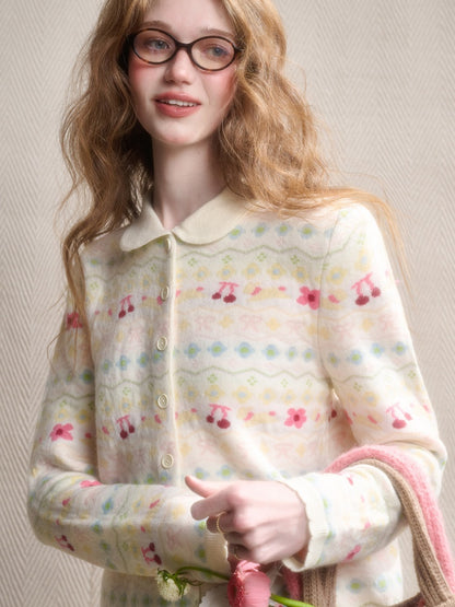 Rainbow Fair Isle Comfortable Warm Fabric Soft Jacket【s0000015341】