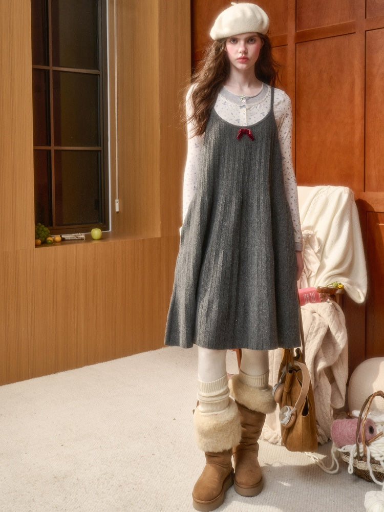 Origami Ruffle Warm Layering Retro Dress【s0000015346】