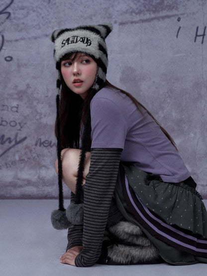 Polka Dot Striped Three-Layer Cake Skirt【s0000015348】